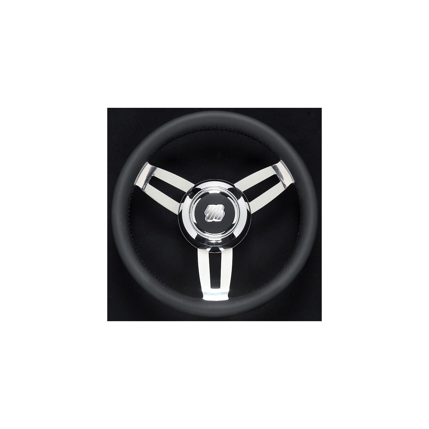 Morosini Steering Wheels, Black Poly w/Chrome Hub