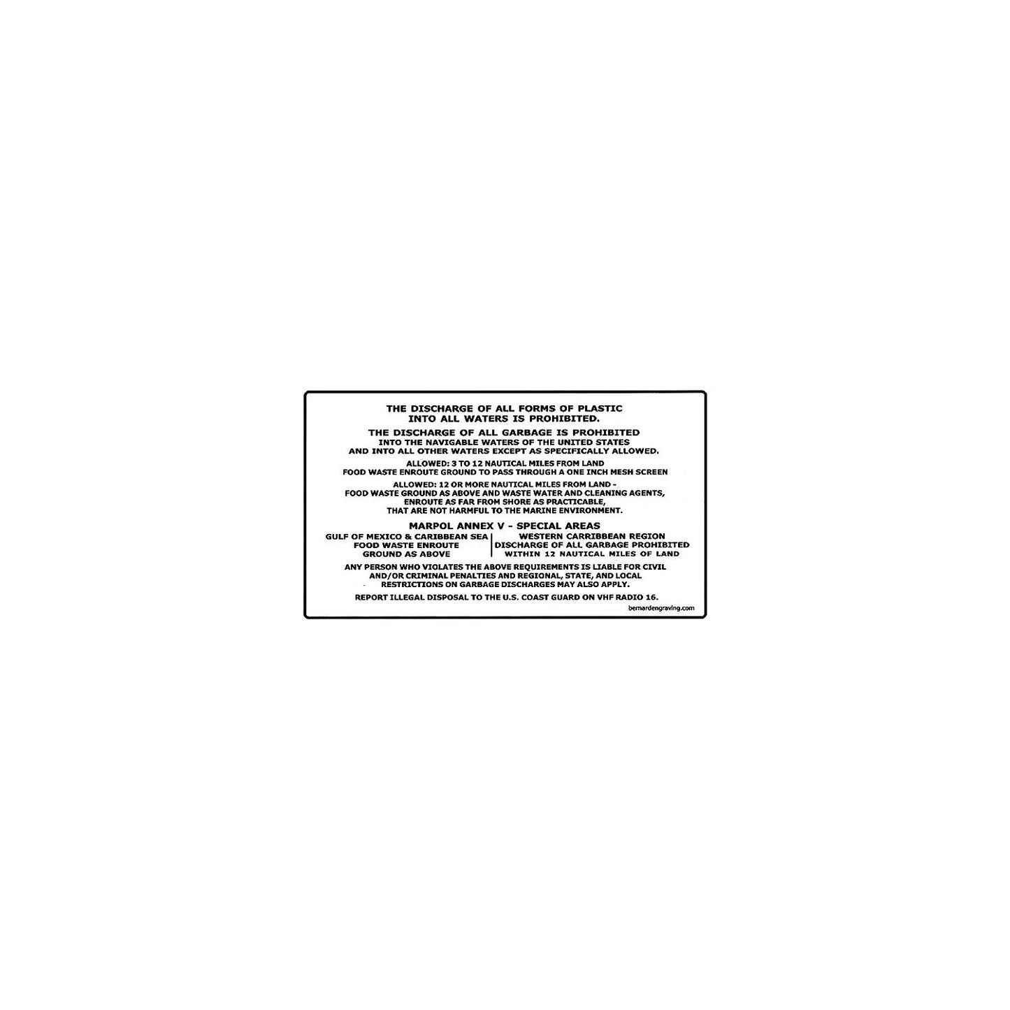 Pollution Prevention Label