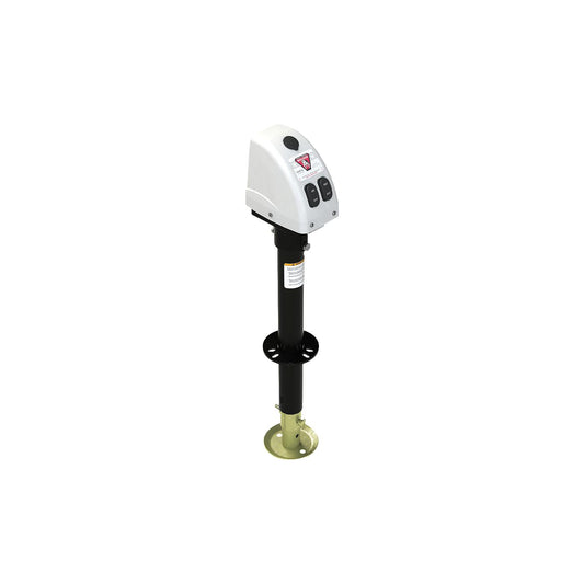 Bulldog 500188 White 3,500 lb Capacity Powered A-Frame 14" Travel RV Trailer Jack, White Case