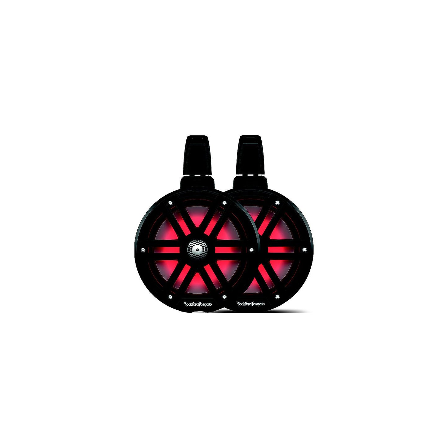 Rockford Fosgate M2WL8B Color Optix™ 2-Way Wake Tower Can Speakers, 8" w/ White & Stainless Grills
