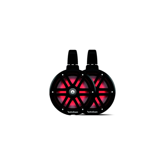 Rockford Fosgate M2WL8B Color Optix™ 2-Way Wake Tower Can Speakers, 8" w/ White & Stainless Grills