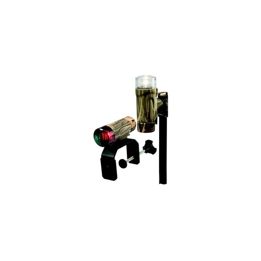 Attwood 141917 C-Clamp Mount Portable LED Nav Light Kit w/Threaded Pole, Real Tree® Max-4 Camo
