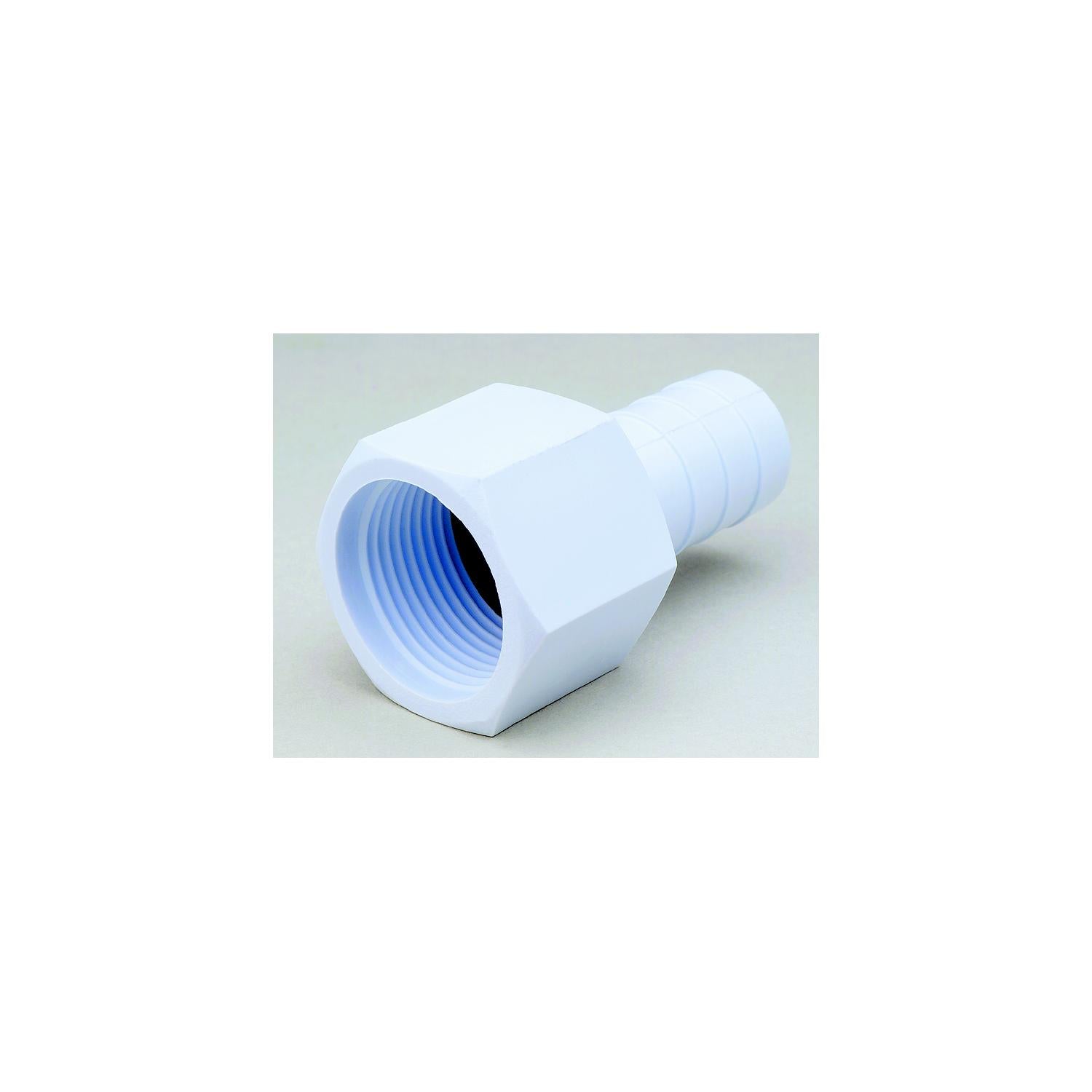 Attwood Acetal Connector 3/4"-14 NPSM To 3/4" I.D. Hose Fitting, White