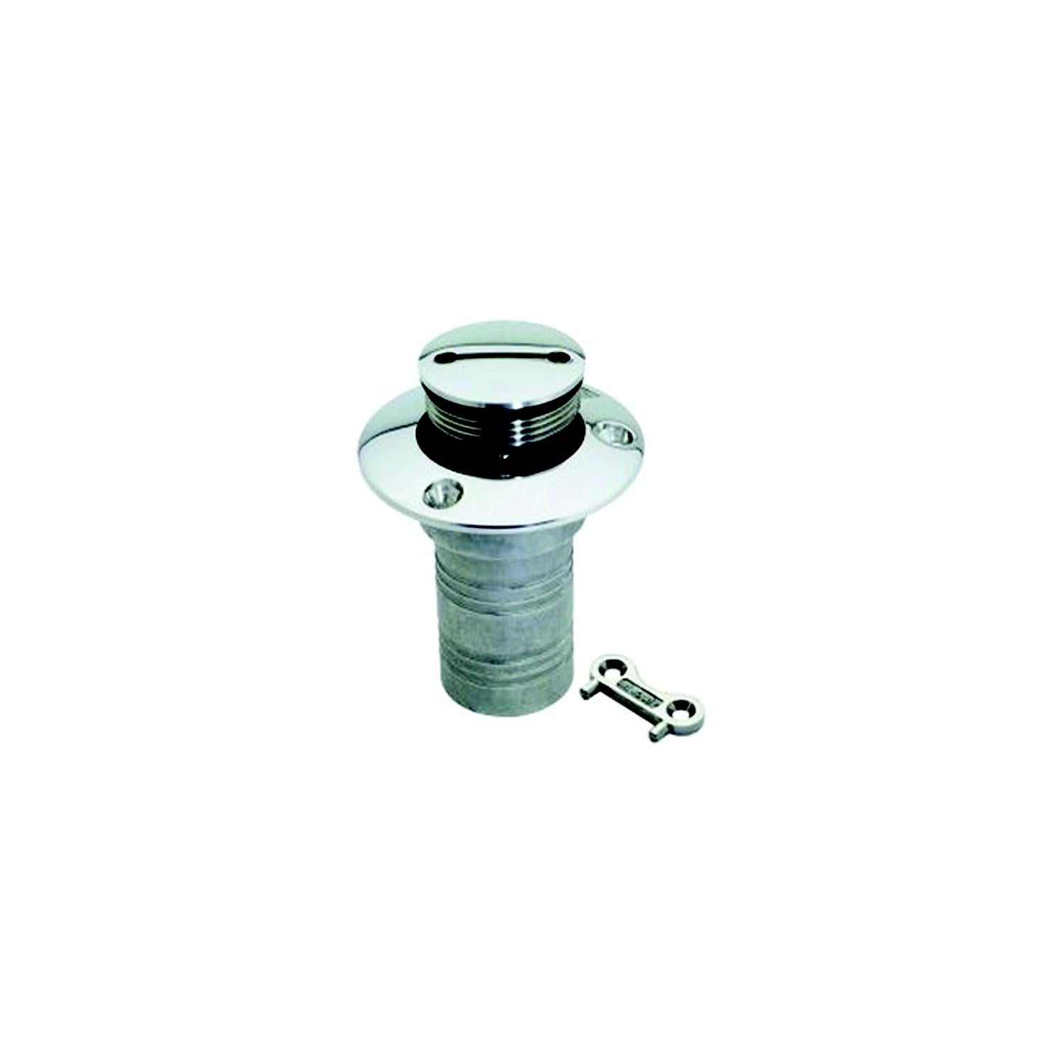 Attwood Gas Deck Fill for 1-1/2" Hose, Stainless Steel
