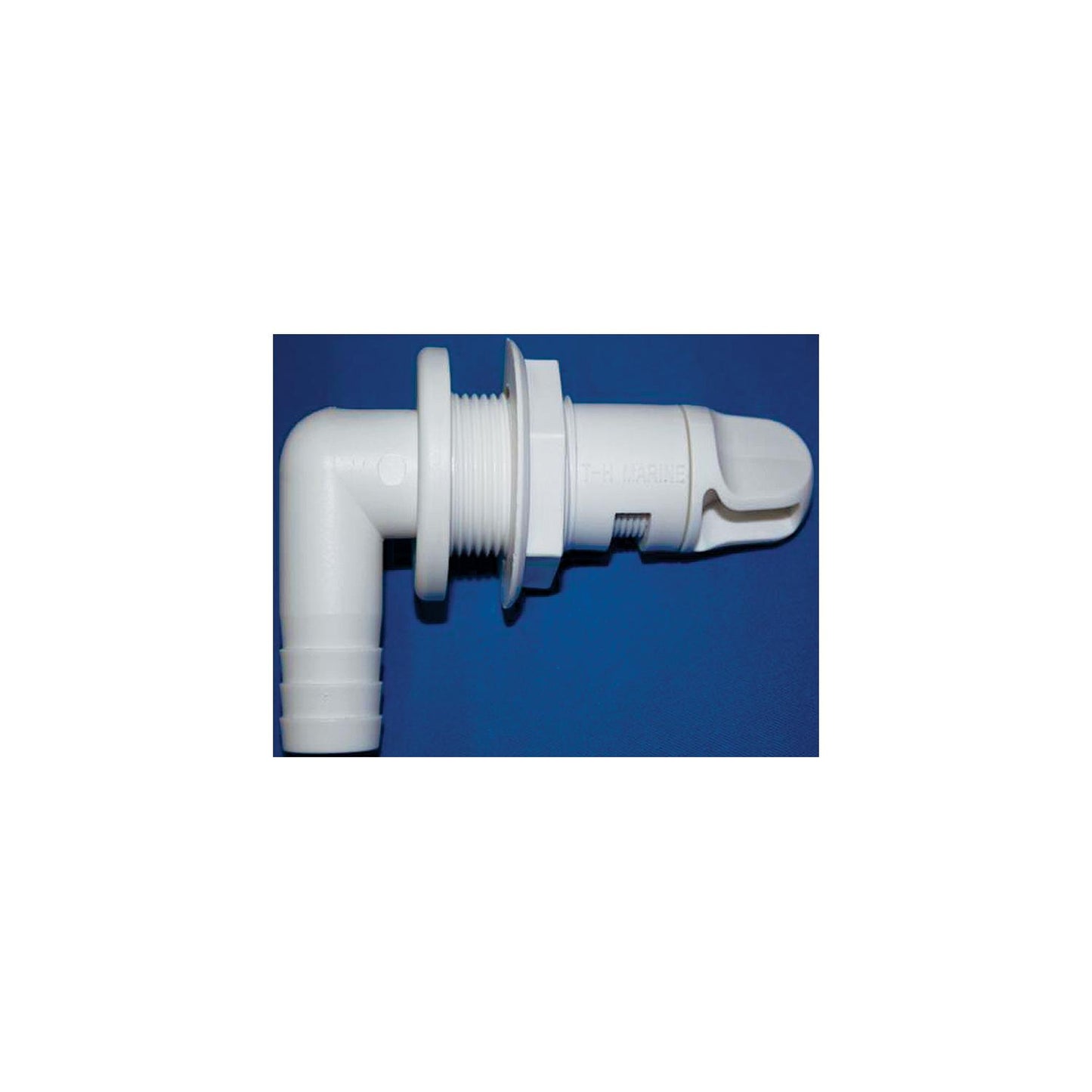 T-H Marine AHV92DP Aerator Spray Head 90° Fixed Flange w/Shut Off, 3/4", White