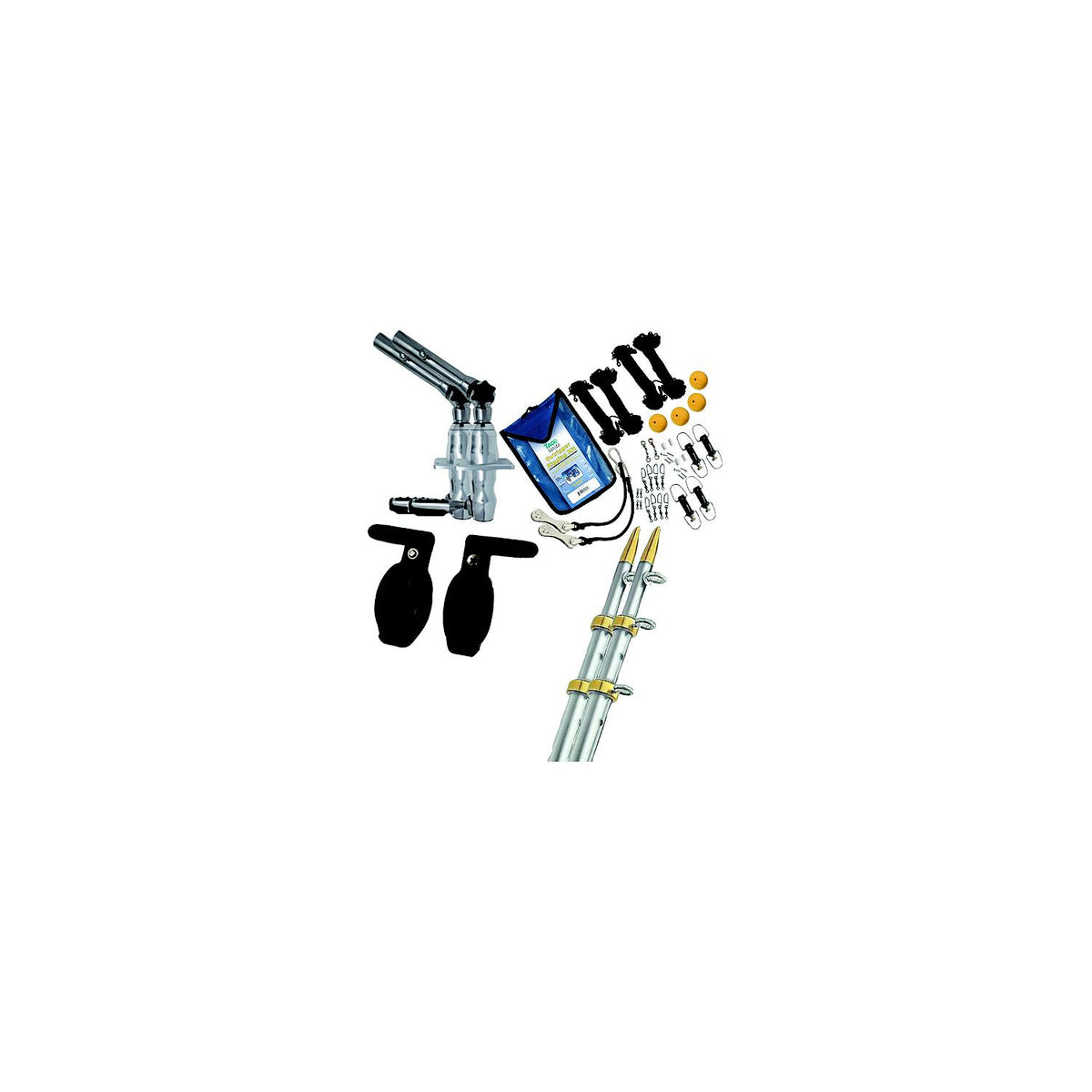 Taco GS280SILGDKIT Grand Slam 280 15' Outrigger Kit, Silver/Gold