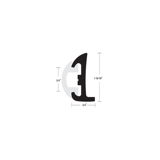 Black Semi-Rigid Rubrail w/Inser