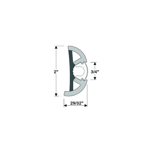 Taco V119990WCM802 Suproflex Rub Rail Kit, Medium, 80', White/Chrome