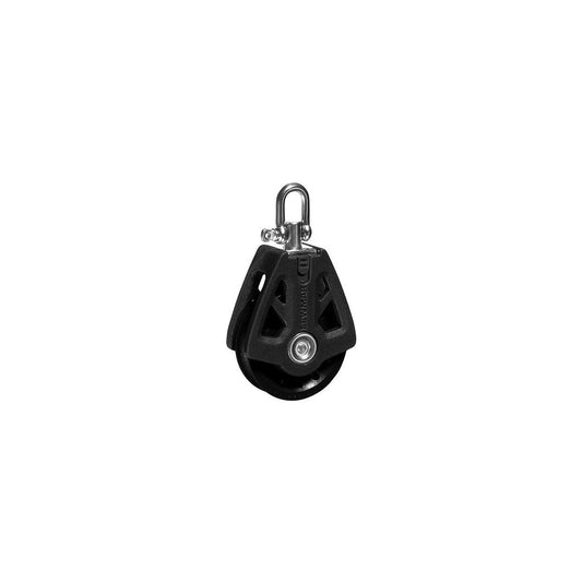 Lewmar 50MM Synchro Block, Single Black, 1/4" - 3/8" Line