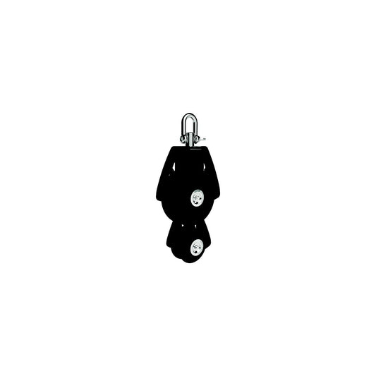 Lewmar 50MM Fiddle Block, Black, 1/4" - 3/8" Line