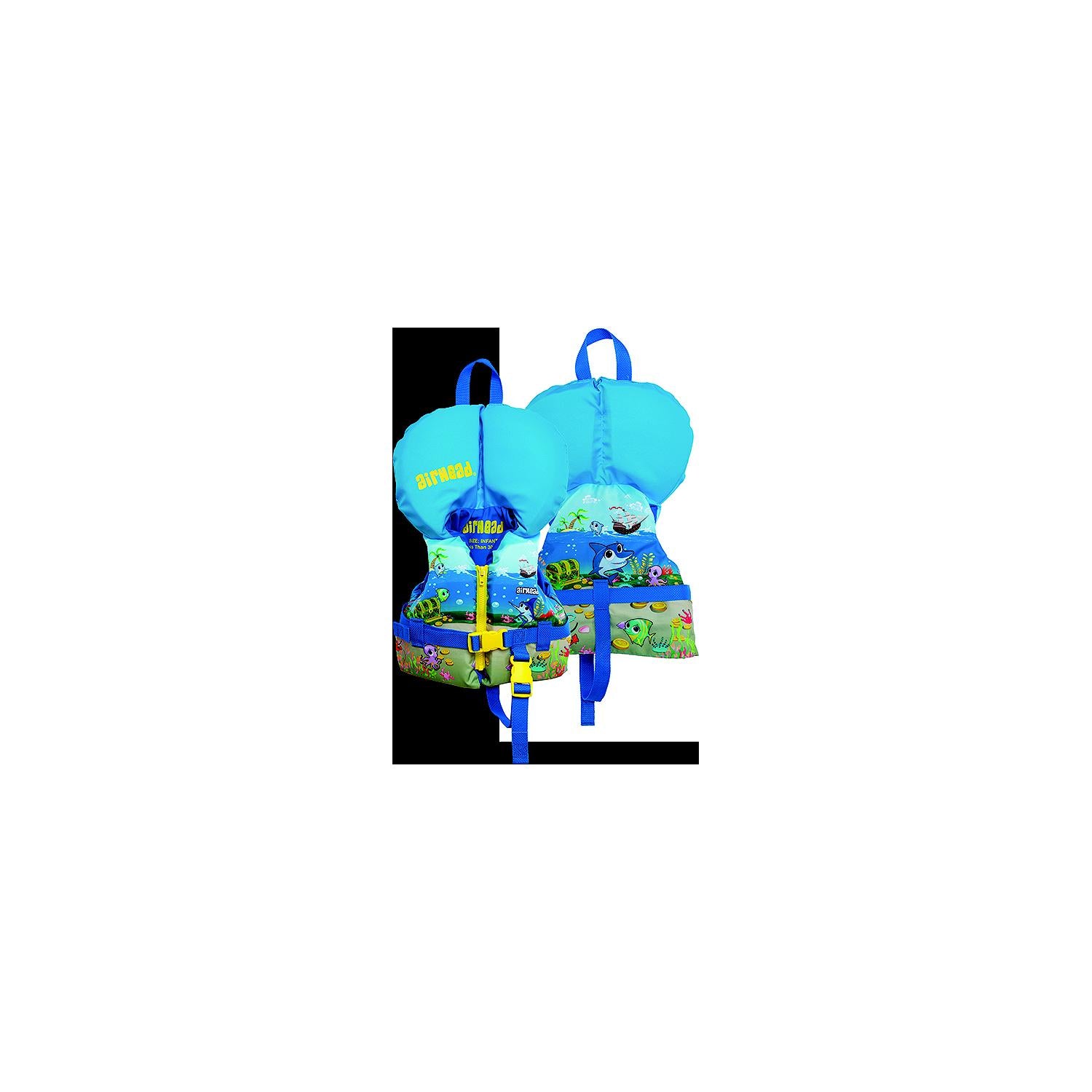 Airhead 1008801A Treasure Life Jacket, Infant, Blue Treasure Chest / Sea Life Theme-Supply Nautica