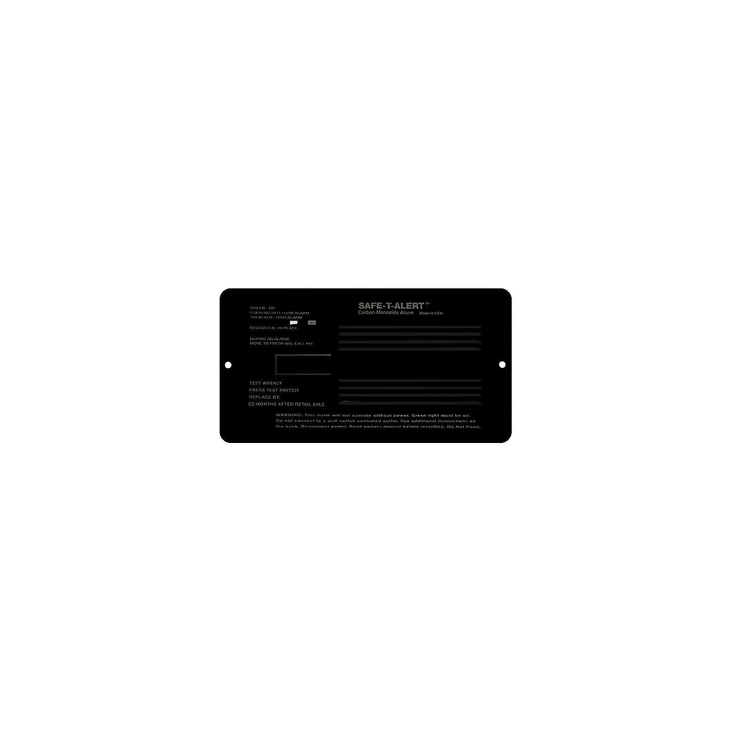 MTI Industries 12V 65 Series Safe-T-Alert Surface Mount RV Carbon Monoxide (CO) Alarm, Black