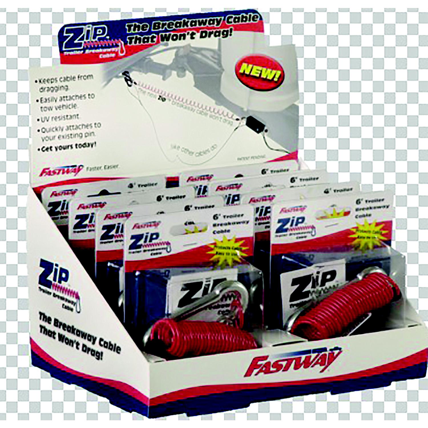 Zip Breakaway Cable & Pin Display, 8ea