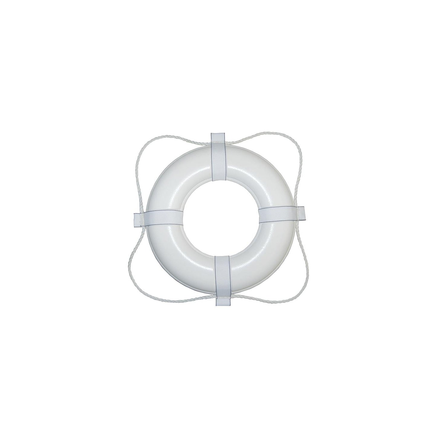 Taylor Vinyl Coated Foam Life Ring, 20" White w/White Rope, 6/case