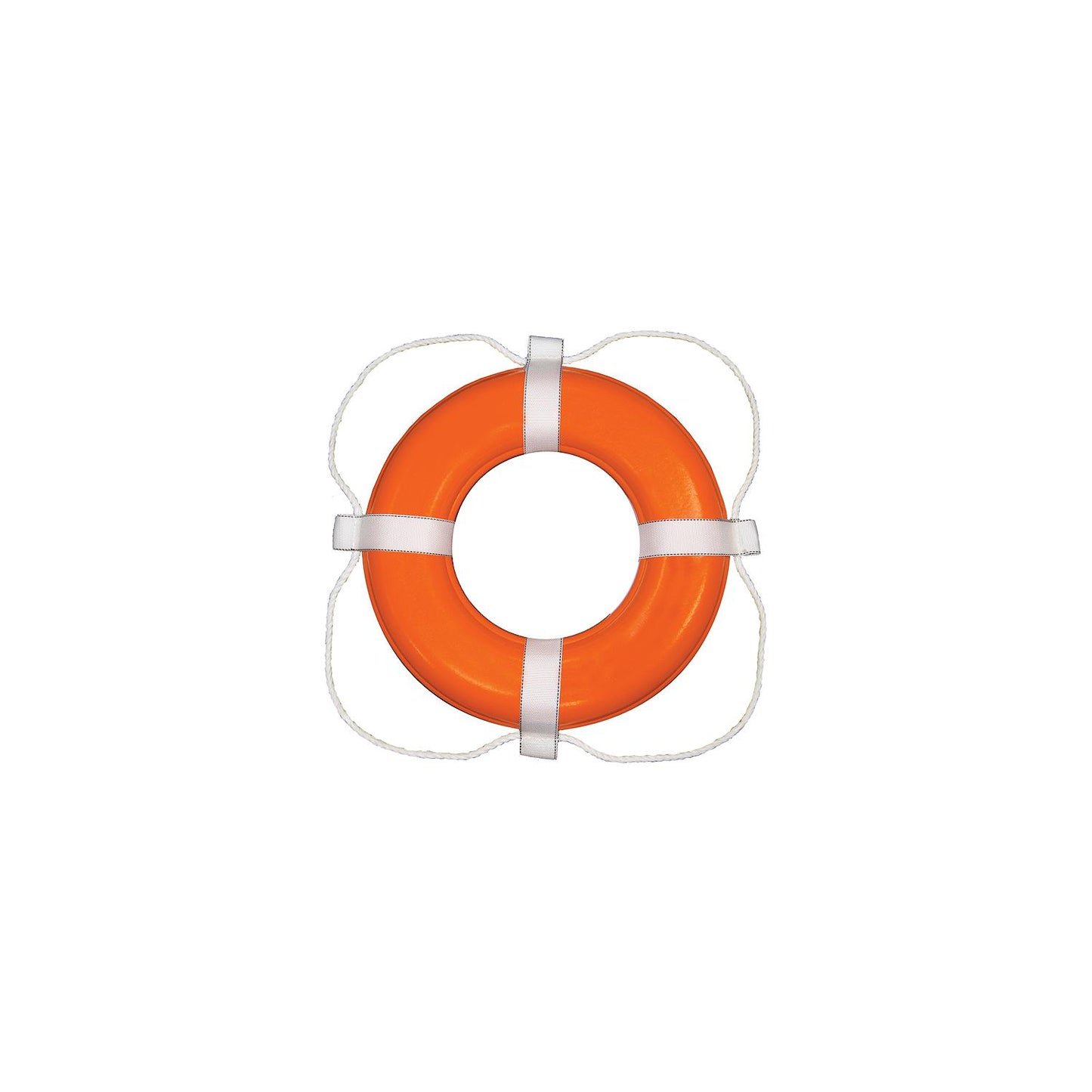 Taylor Vinyl Coated Foam Life Ring, 24" Orange w/White Rope, 6/case-Supply Nautica