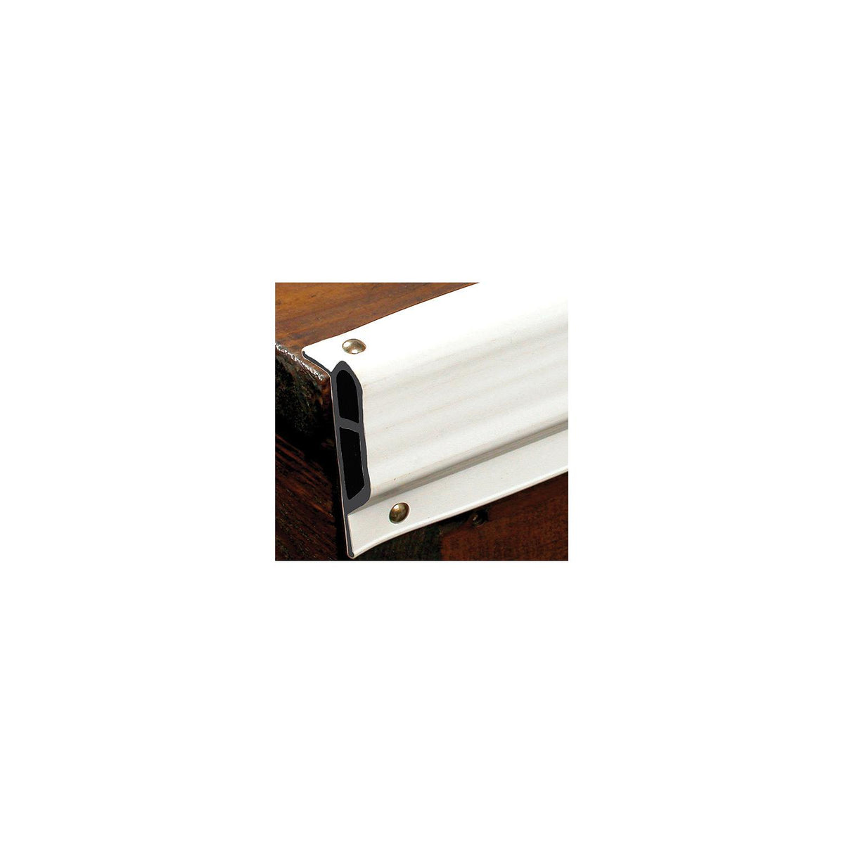 White, Small Double Molded Vinyl Dock Edging. 10' Coil-Supply Nautica