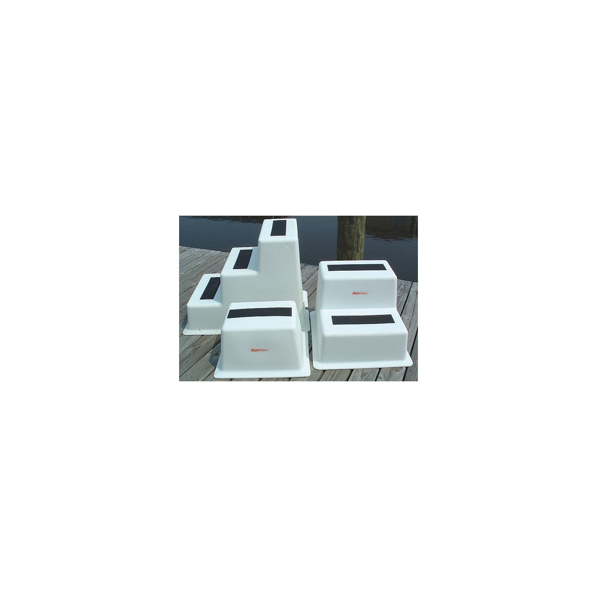 Taylor StepSafe Single Tread Dock Step 22" L x 18" W x 11.5" H - White With Black Non-Slip Pad-Supply Nautica