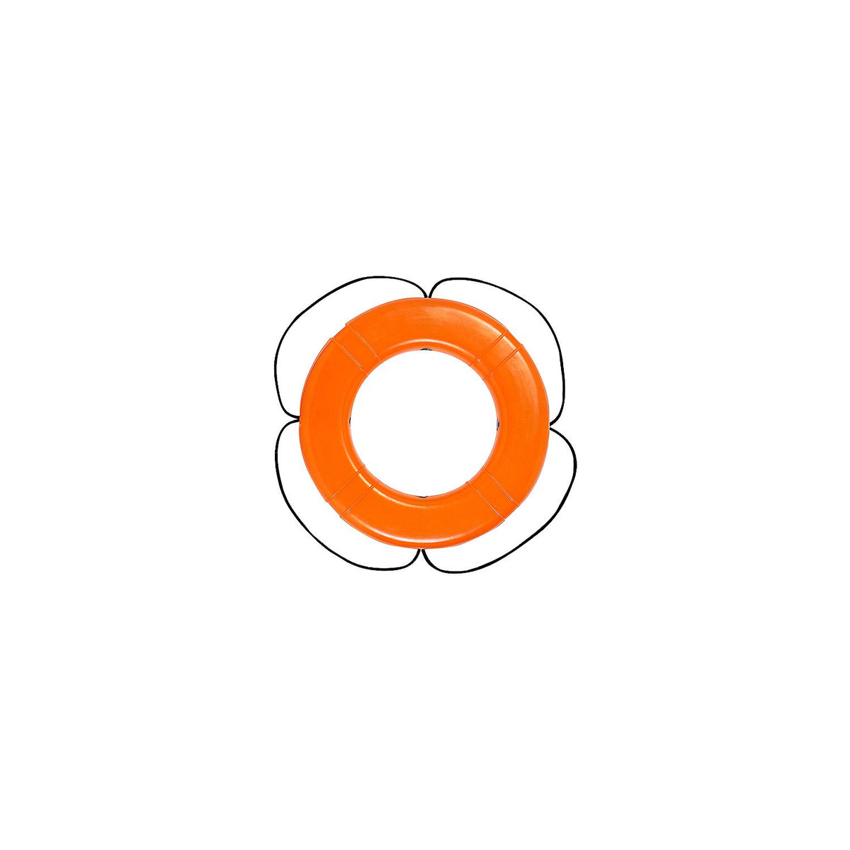 Taylor Polyethylene Hard Shell Life Ring w/Black Rope, 30" Orange-Supply Nautica