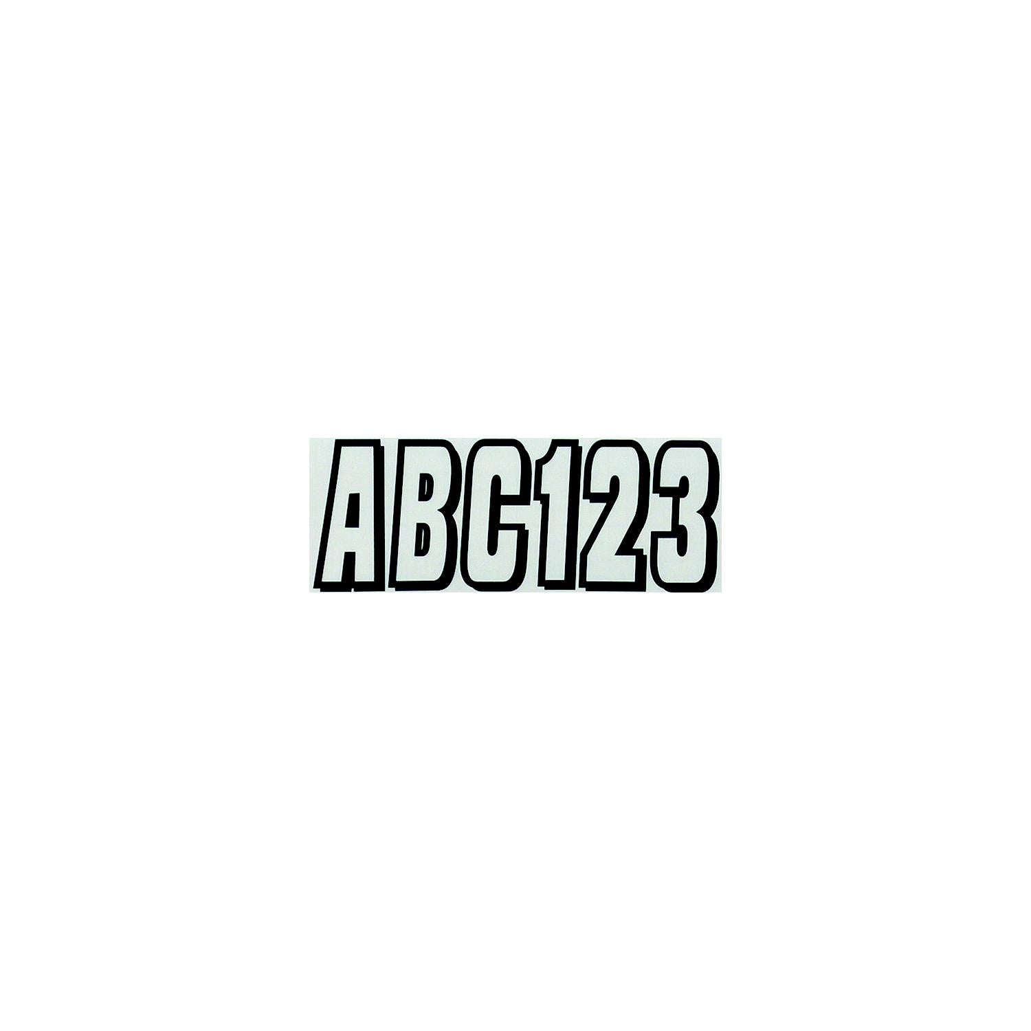 Hardline Series 320 Registration Kit, Solid Color Block Font With Drop Shadow (Includes 4 Sets of 3" A-Z, 0-9), Clear/Black-Supply Nautica