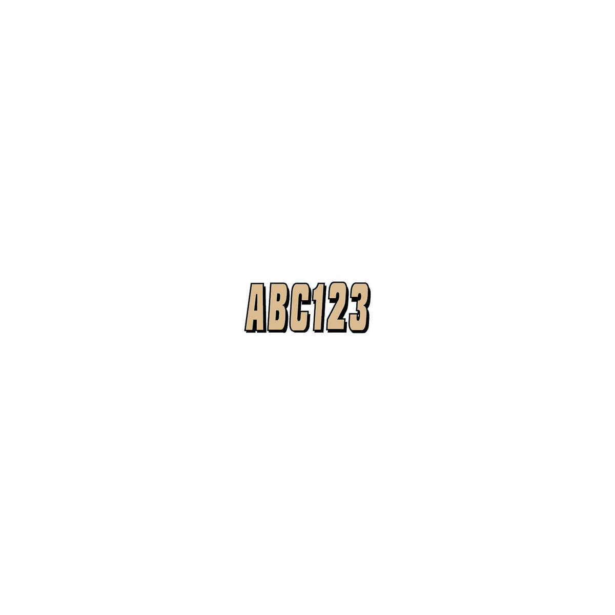 Hardline Series 320 Registration Kit, Solid Color Block Font With Drop Shadow (Includes 4 Sets of 3" A-Z, 0-9), Brown/Black-Supply Nautica