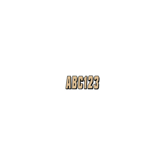 Hardline Series 320 Registration Kit, Solid Color Block Font With Drop Shadow (Includes 4 Sets of 3" A-Z, 0-9), Brown/Black-Supply Nautica