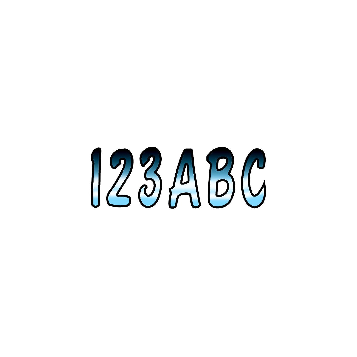 Hardline Series 200 Registration Kit, Cursive Font With Top to Bottom Color Gradations (Includes 4 Sets of 3" A-Z, 0-9)-Supply Nautica