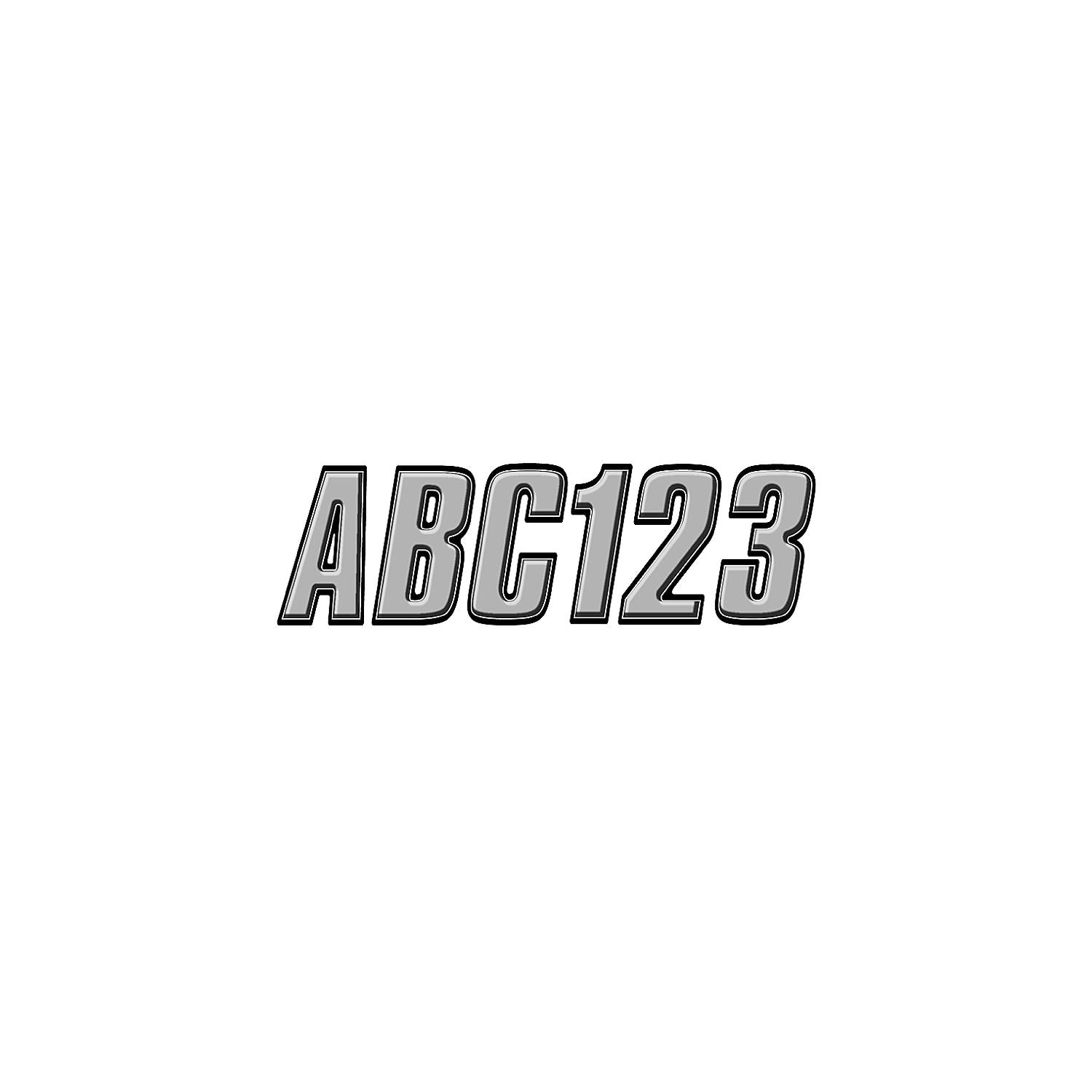 Hardline Series 800 Registration Kit, Block Style Solid Body With Bevel Effect, Contrasting Outline (Includes 4 Sets of 3" A-Z, 0-9)-Supply Nautica