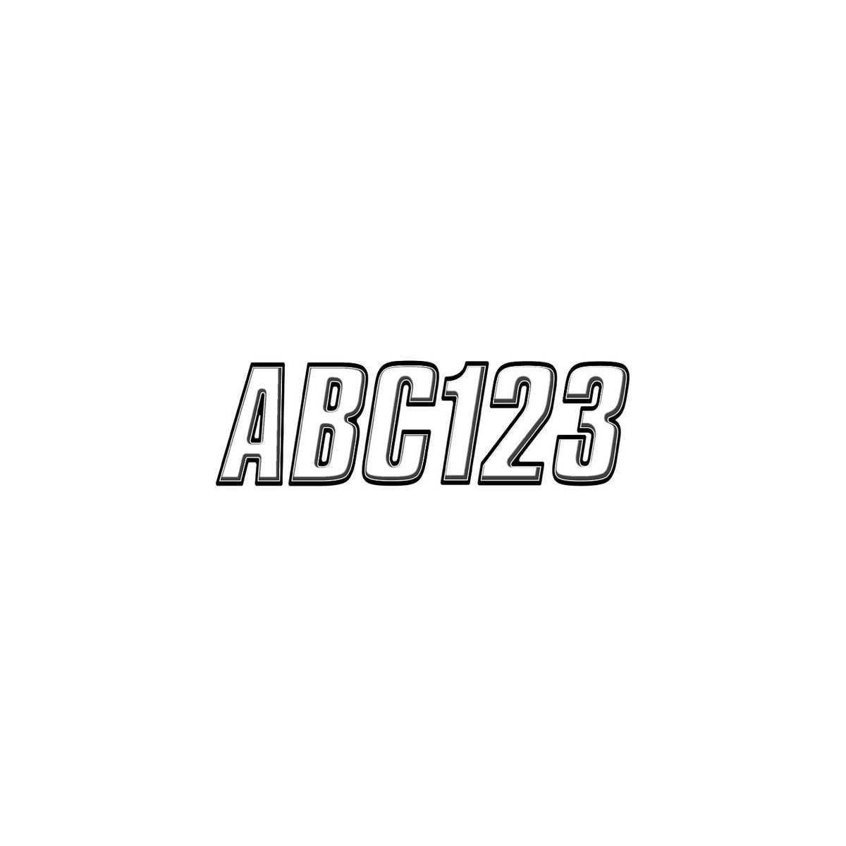 Hardline Series 800 Registration Kit, Block Style Solid Body With Bevel Effect, Contrasting Outline (Includes 4 Sets of 3" A-Z, 0-9)-Supply Nautica