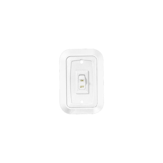 RV Designer S653 DC Single Wall Switch w/Plate, White-Supply Nautica