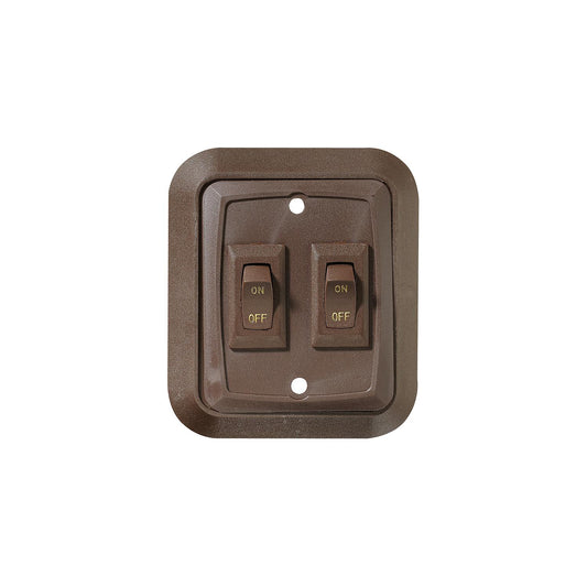 RV Designer S655 DC Dual Wall Switch in Plate, Brown-Supply Nautica