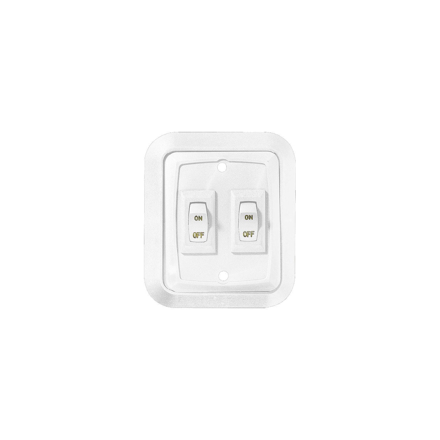 RV Designer S657 DC Dual Wall Switch in Plate, White-Supply Nautica