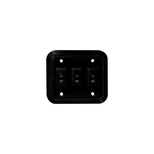 RV Designer S660 DC Triple Wall Switch in Plate, Black-Supply Nautica
