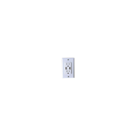 RV Designer S850 AC Dual Outlet With USB Charging Ports, White-Supply Nautica