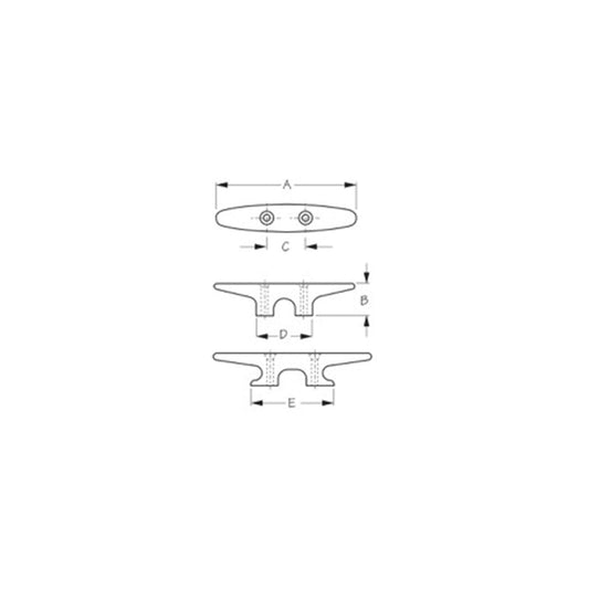 SeaDog 0433421 Heavy Duty Nylon Cleat, Flat Dark Earth, 1 pr.