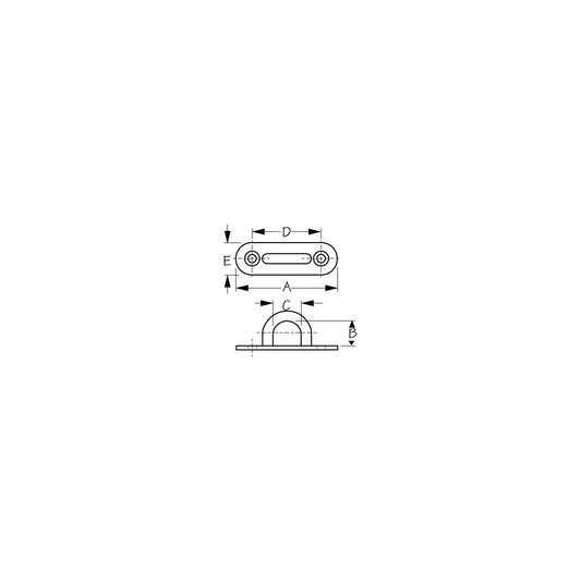 Sea-Dog 0897011 Oblong Pad Eye 2-1/8" Stainless