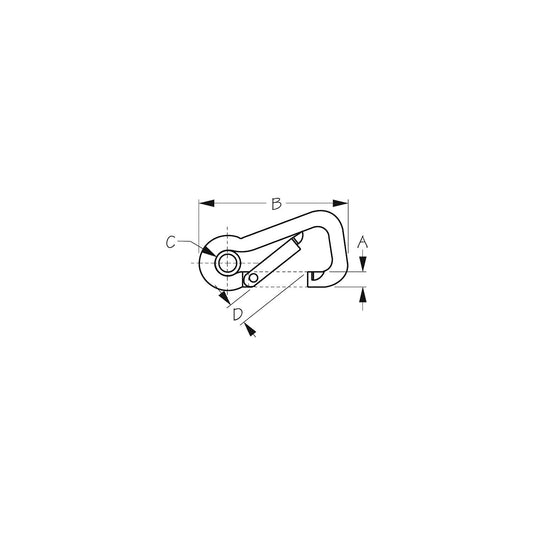 Sea-Dog 1501251 Asymmetrical Snap w/Eye Insert - Stainless, 4-3/4"