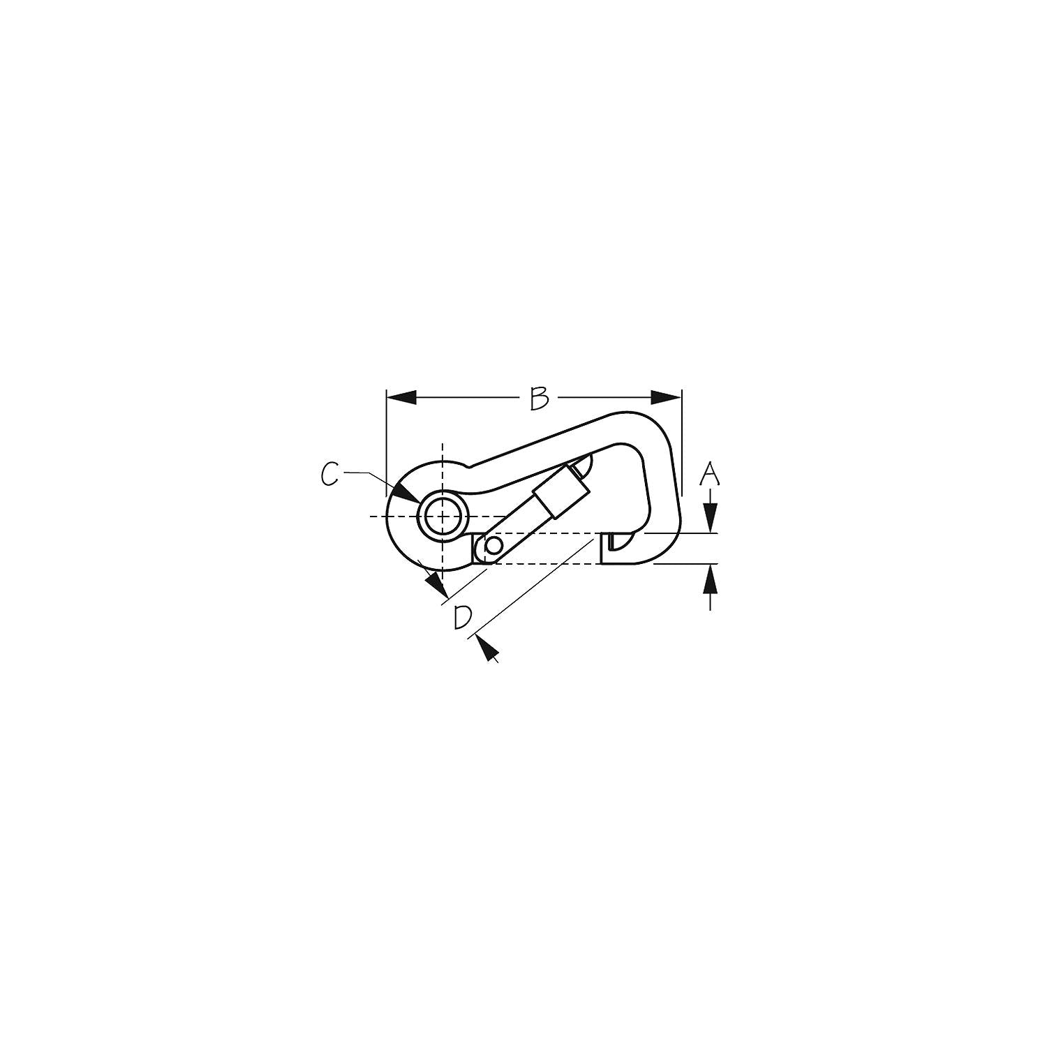 SeaDog 150128 Locking Asymmetrical Snap & Eye Insert, 316 Stainless Steel, 4-3/4"-Supply Nautica