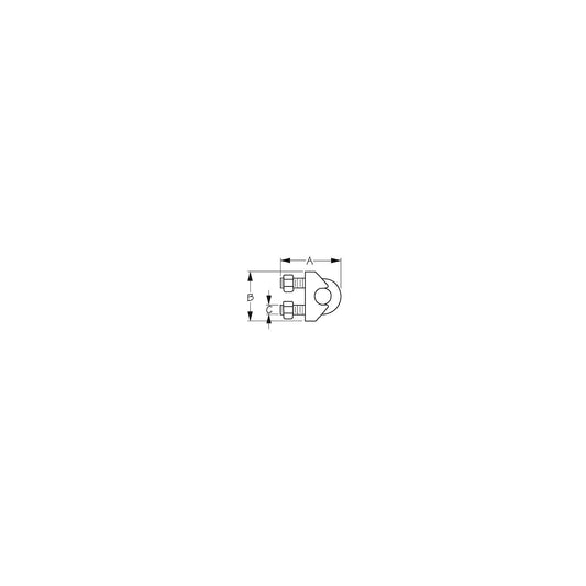 Sea-Dog 1595041 Stainless Wire Rope Clip, 4 mm Wire Size