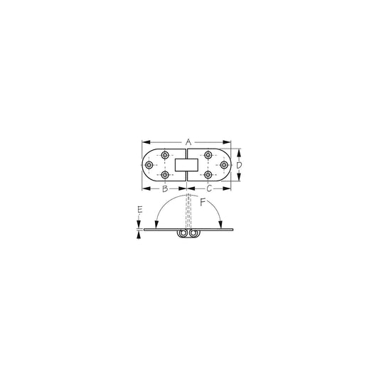 Sea-Dog 2015511 Stainless Flush 2-Pin Hinge