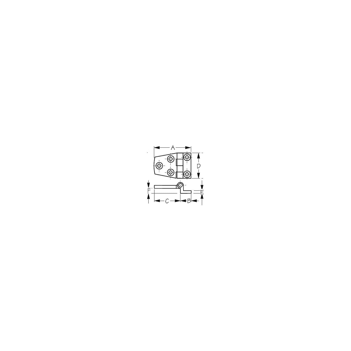 SeaDog 2053501 Offset Door Hinge, 316 Stainless, 2-1/8" x 1-1/2"