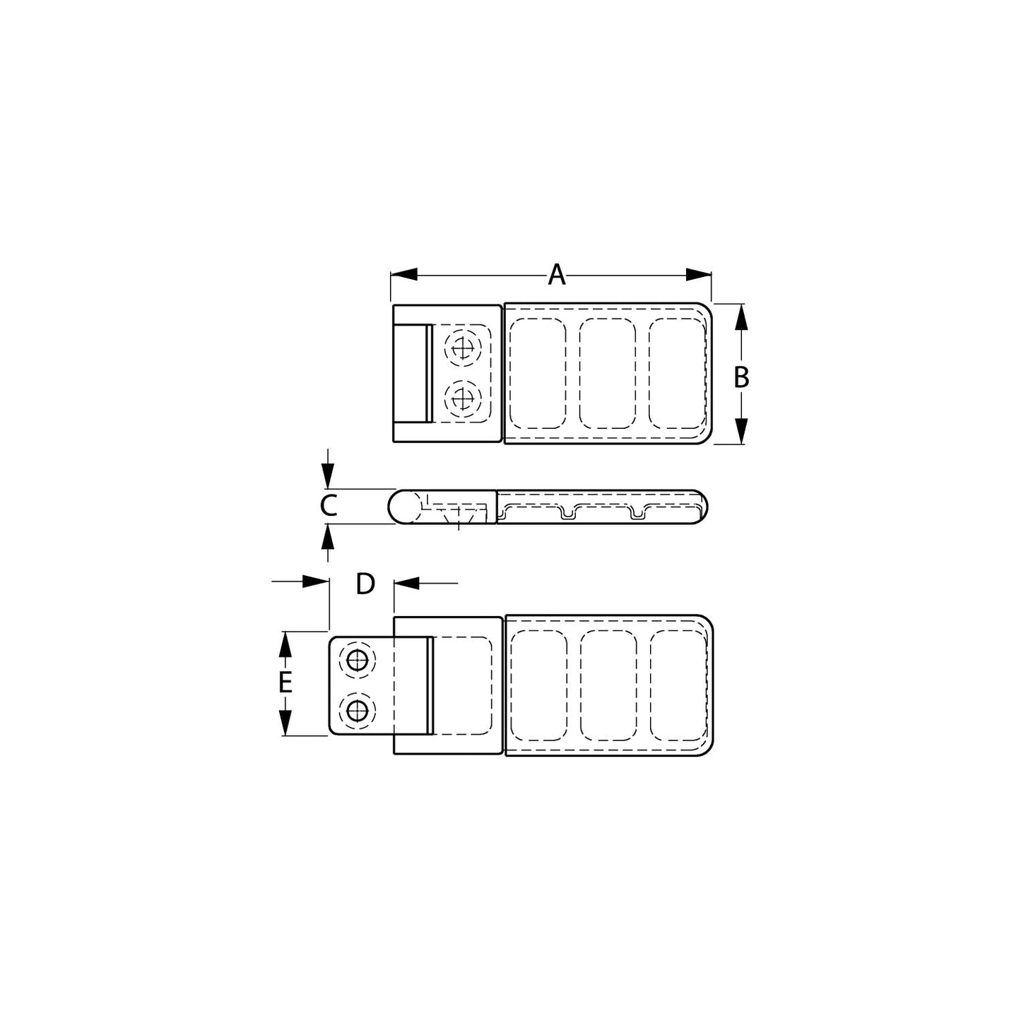 SeaDog 221700 Sliding Door Stop | Cast 316 Stainless | #8 Fastener