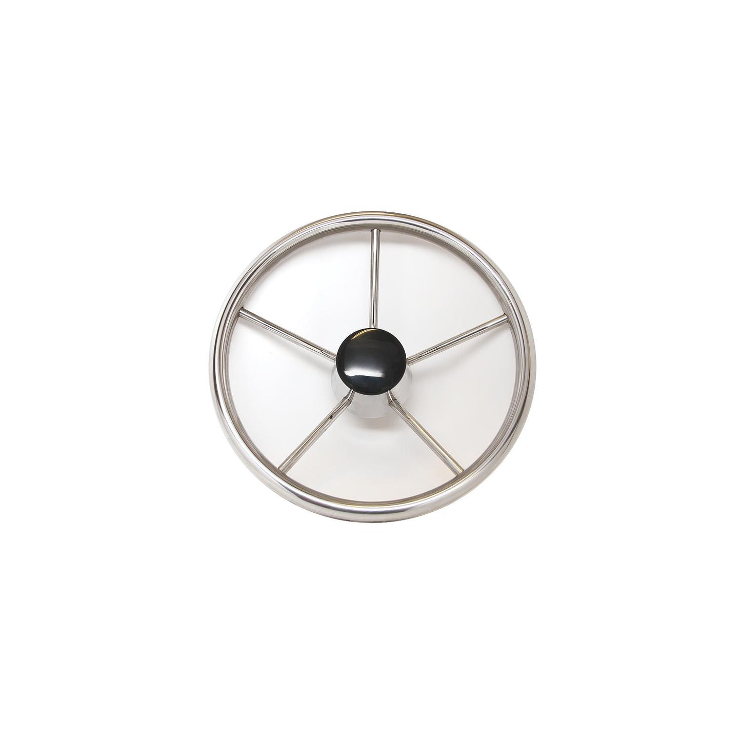 SeaDog 230115 15" 6-Spoke Stainless Steering Wheel w/Plastic Center Cap, 10° Dish