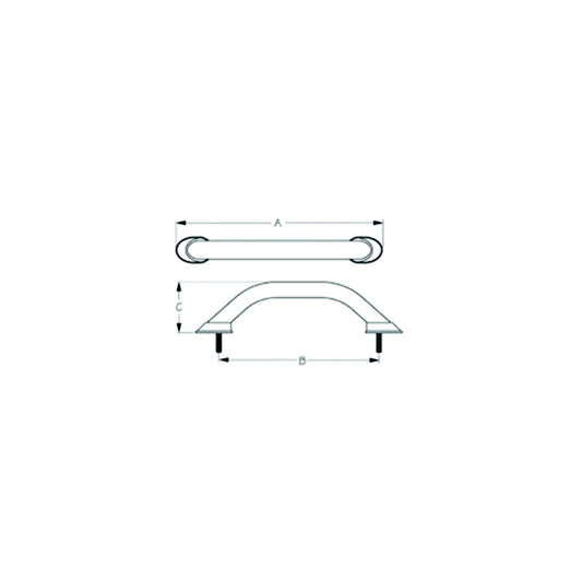 SeaDog LED 12V Stud Mount Hand Rail | (6) Blue LED's | Formed 304 Stainless | 5/16" Fastener
