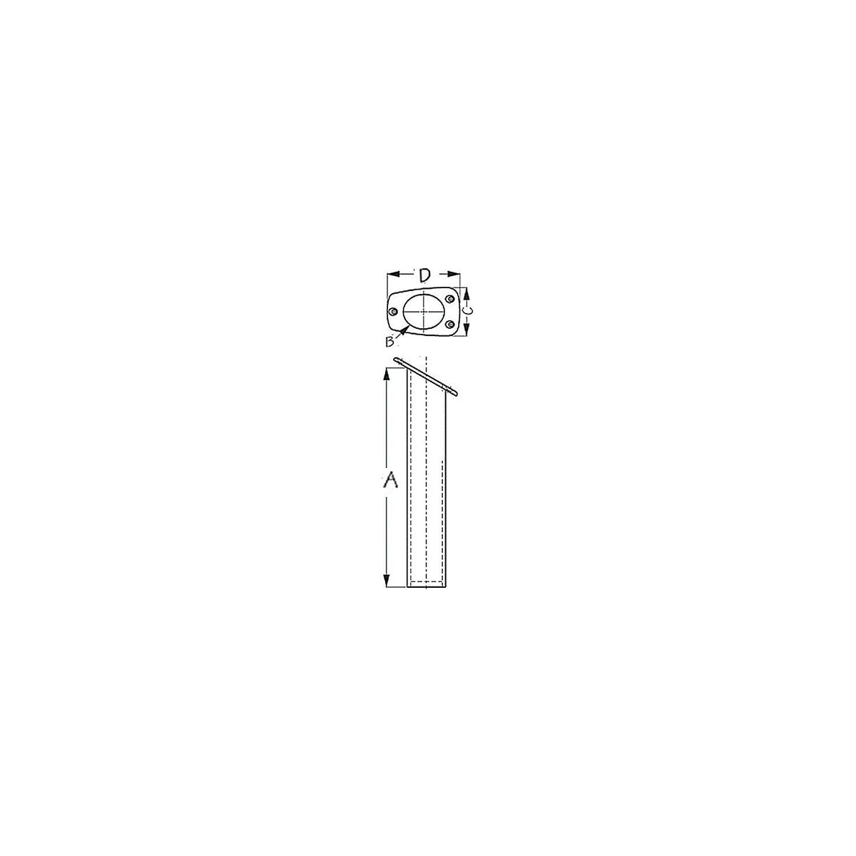 Narrow Gunnel Rod Holder, Black-Supply Nautica