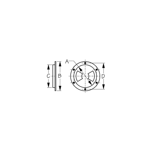 Seadog 3361551 Smooth Finish Quarter-Turn Deck Plate, Black