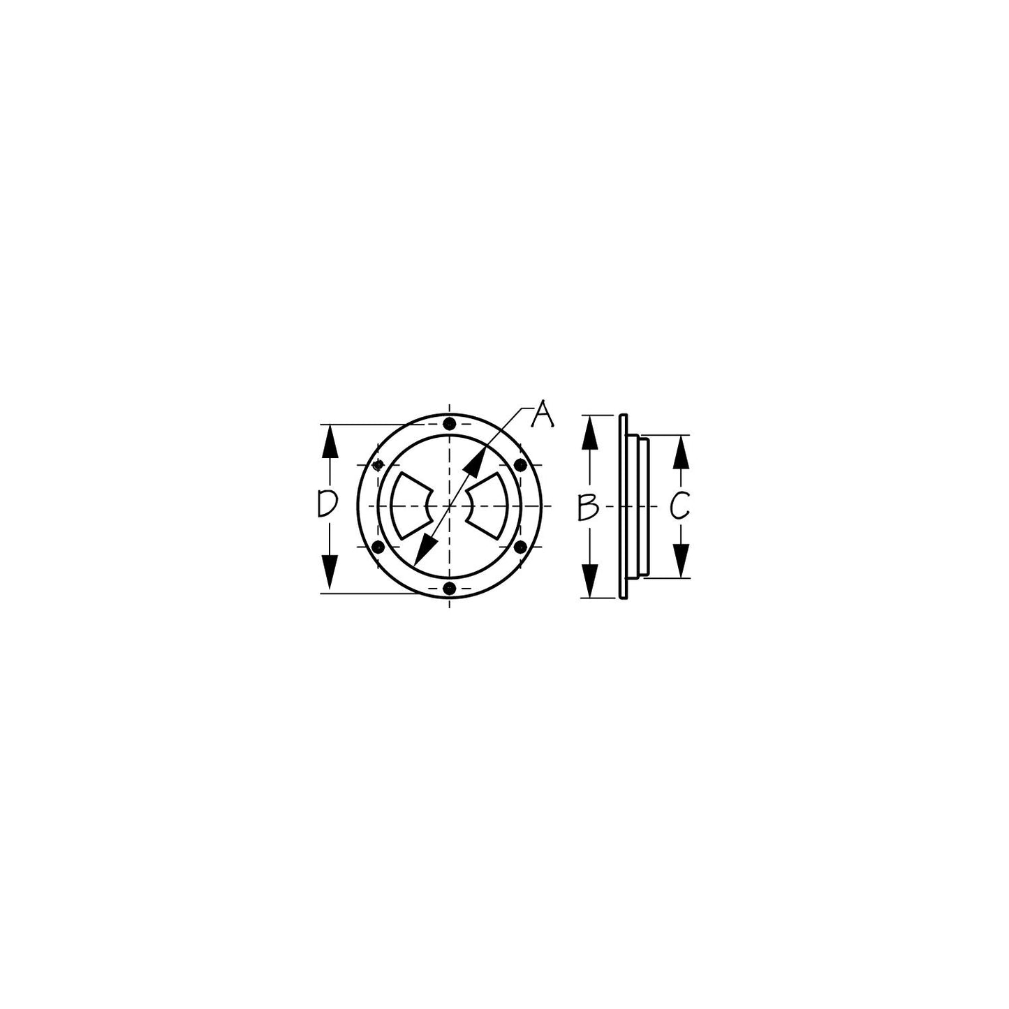 SeaDog Quarter-Turn Deck Plate with Internal Collar | #8 Fastener | Black Finish