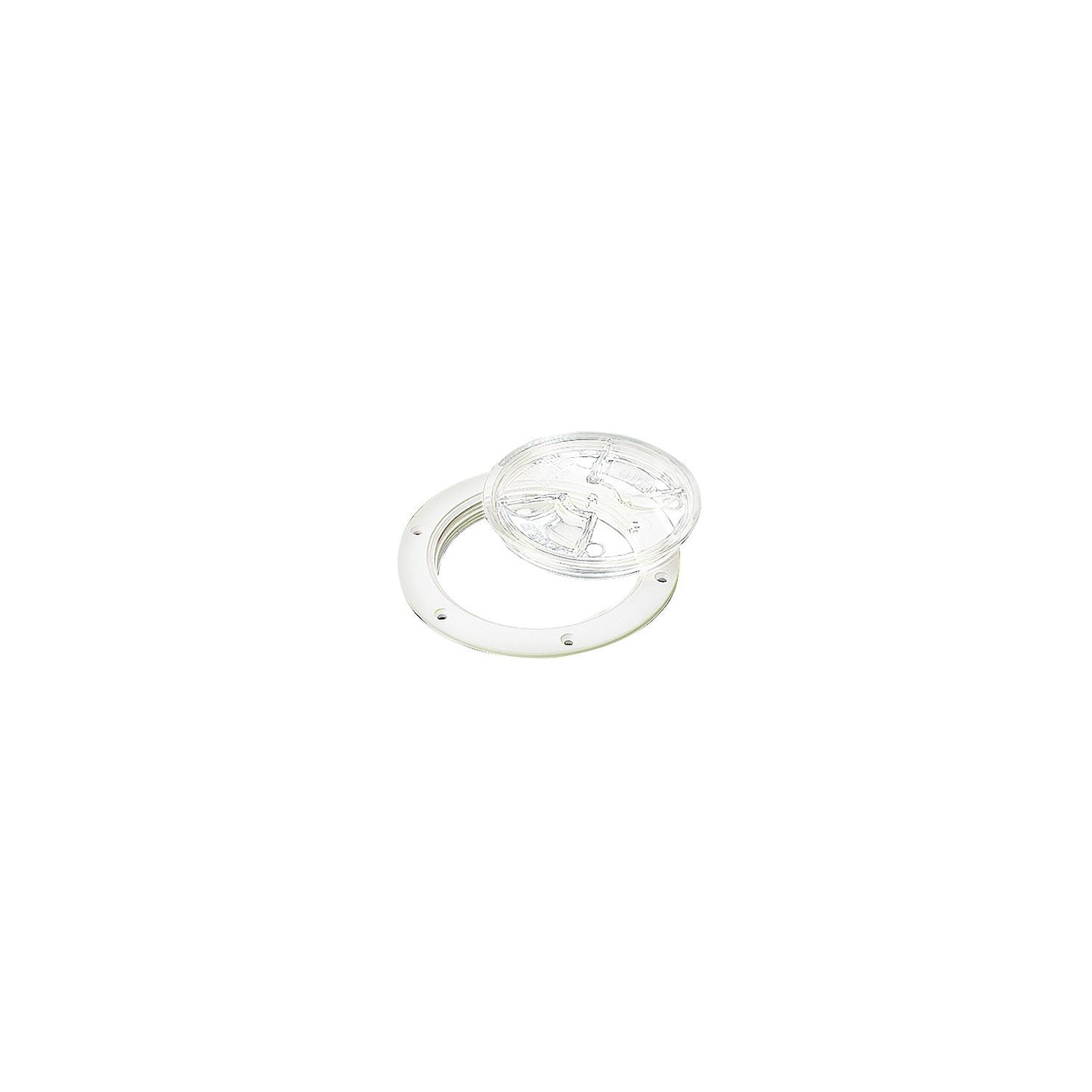 Sea-Dog 337161 White Screw Out Deck Plate w/Clear Cover, 6-1/2"