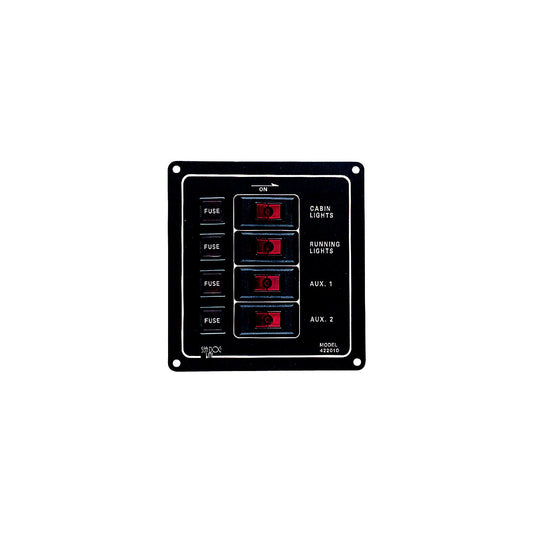 4 Switch Illiminated Switch Panel, Vertical-Supply Nautica
