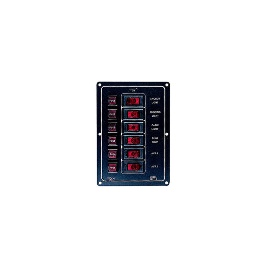 6 Switch Illiminated Switch Panel, Vertical-Supply Nautica