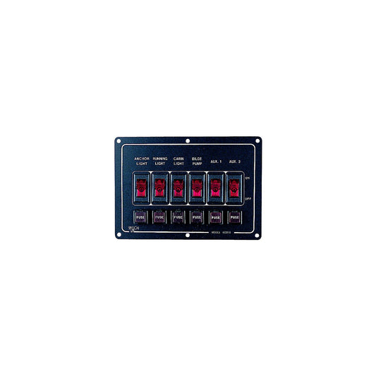 SeaDog 422210 Illuminated Horizontal 6 Switch Panel-Supply Nautica